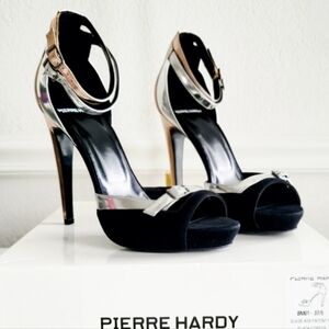 New With Tags Pierre Hardy Suede & Patent Black/Copper Heels - Size 7.5